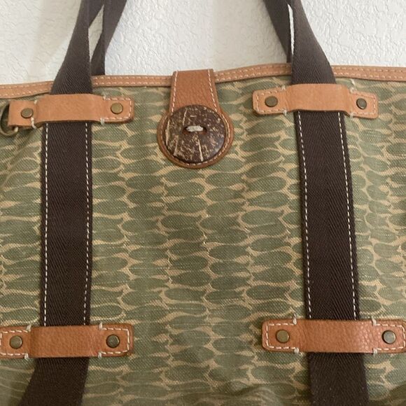 GAP RED Large Tote Thick Canvas with Leather Trim and Bottom Bag - Picture 8 of 14